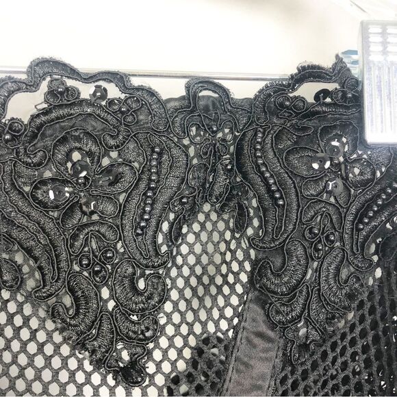 TOP DRAWER | DAISY CORSETS Beaded Lace/Mesh Lace Up Black Corset Women’s Size 3X - Picture 7 of 11